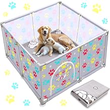 Whelping Box for Extra Tall Dog + Whelping Pad Playpen Whelping Supplies for Large Small Breed Dogs Puppies 120x120x63cm