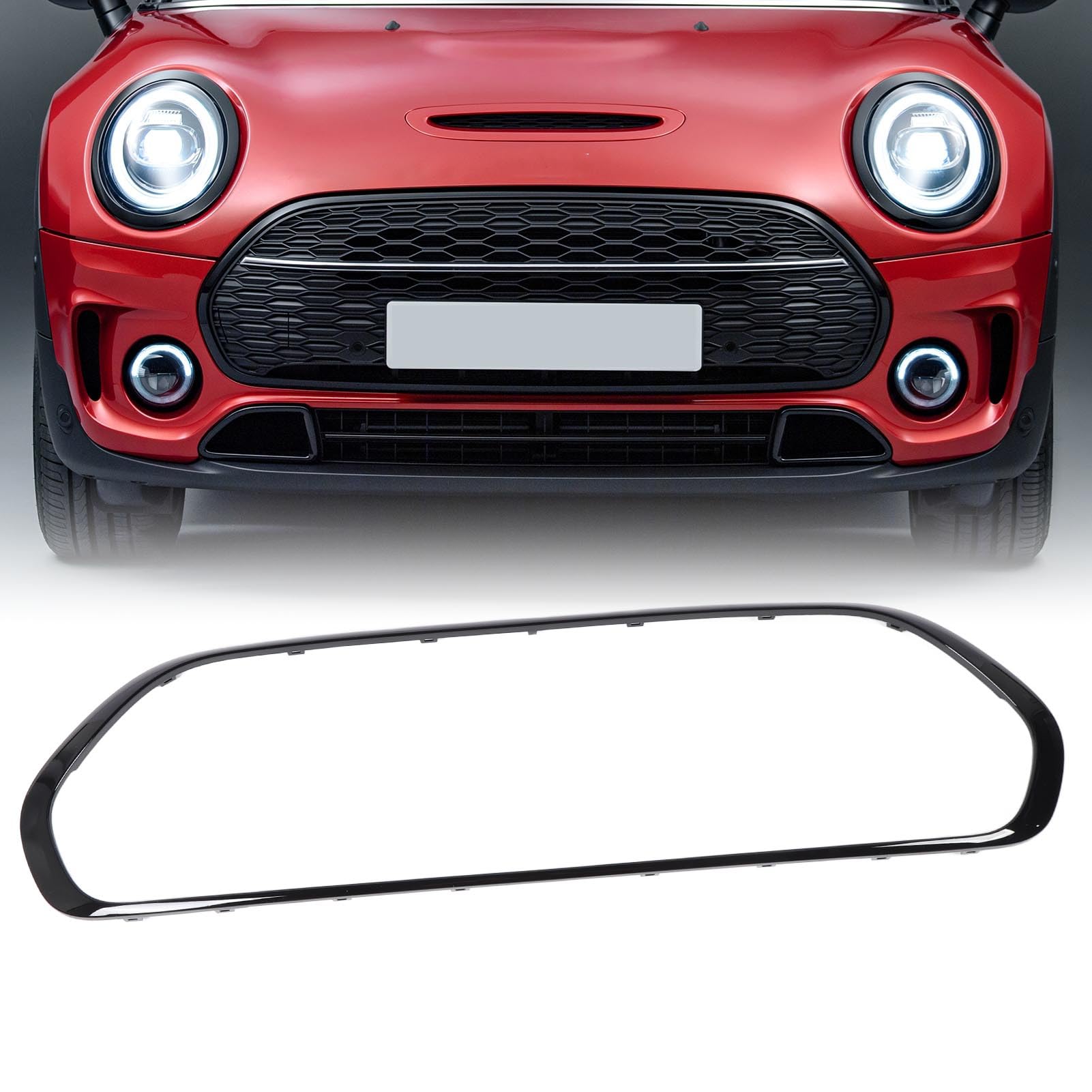 Negro brillante rejilla alrededor de la cubierta de ajuste para Mini Clubman F54 2015-2024, Clubman S F54 2015-2024, Clubman JCW F54 2015-2024, instalación simple, 51137351369