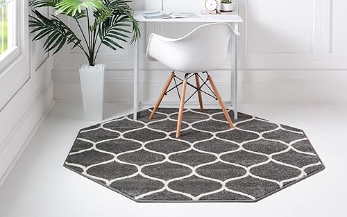 Miniatura 187 de Rugs.com Lattice Frieze Collection Alfombra – 4 x 6 pies, alfombra mediana negra perfecta para salas de estar, comedores grandes, planos abiertos