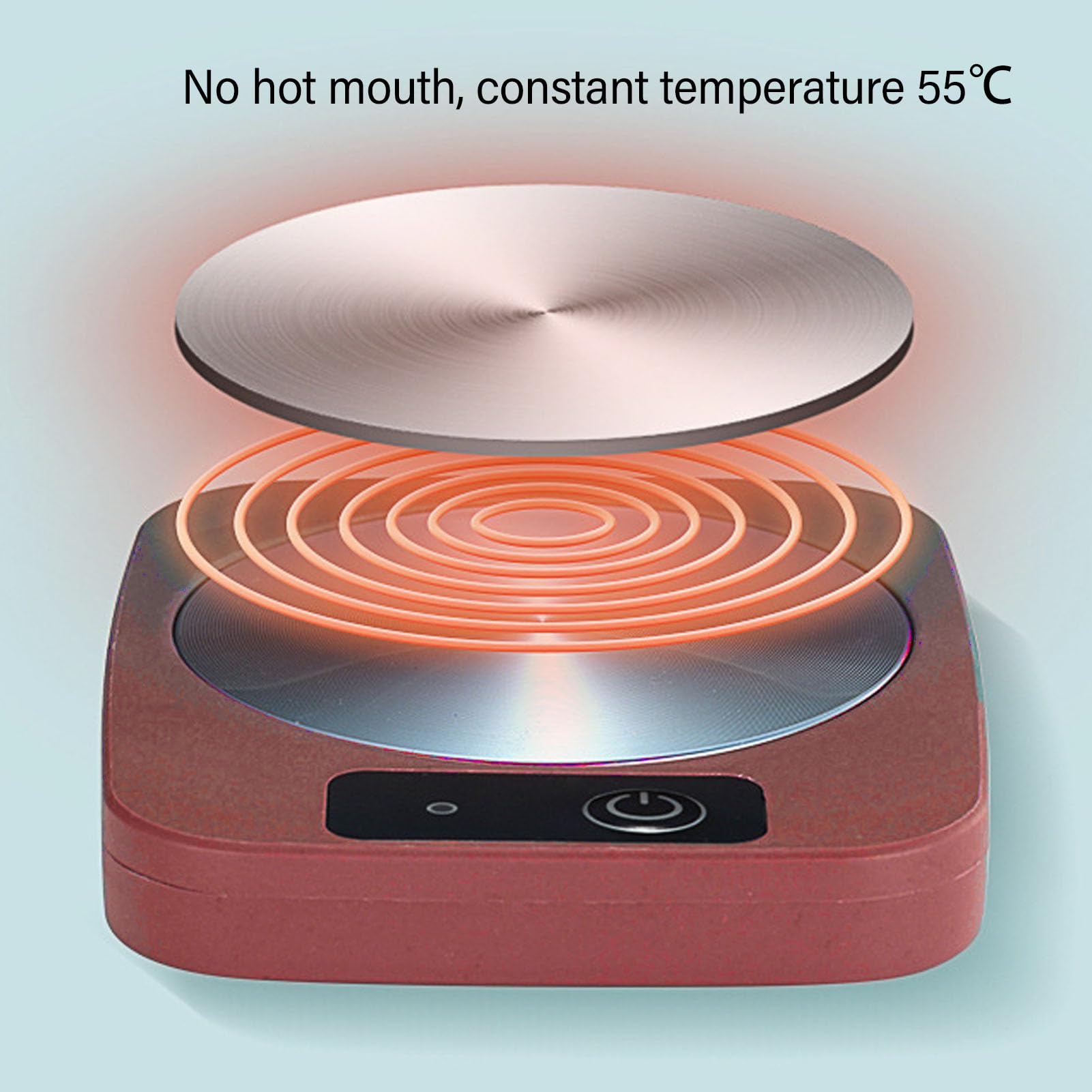 Calentador de tazas eléctrico inteligente, posavasos de temperatura constante de 131.0 °F para café y té, calentador de taza con enchufe de EE. UU. 110 V (rosa) 3