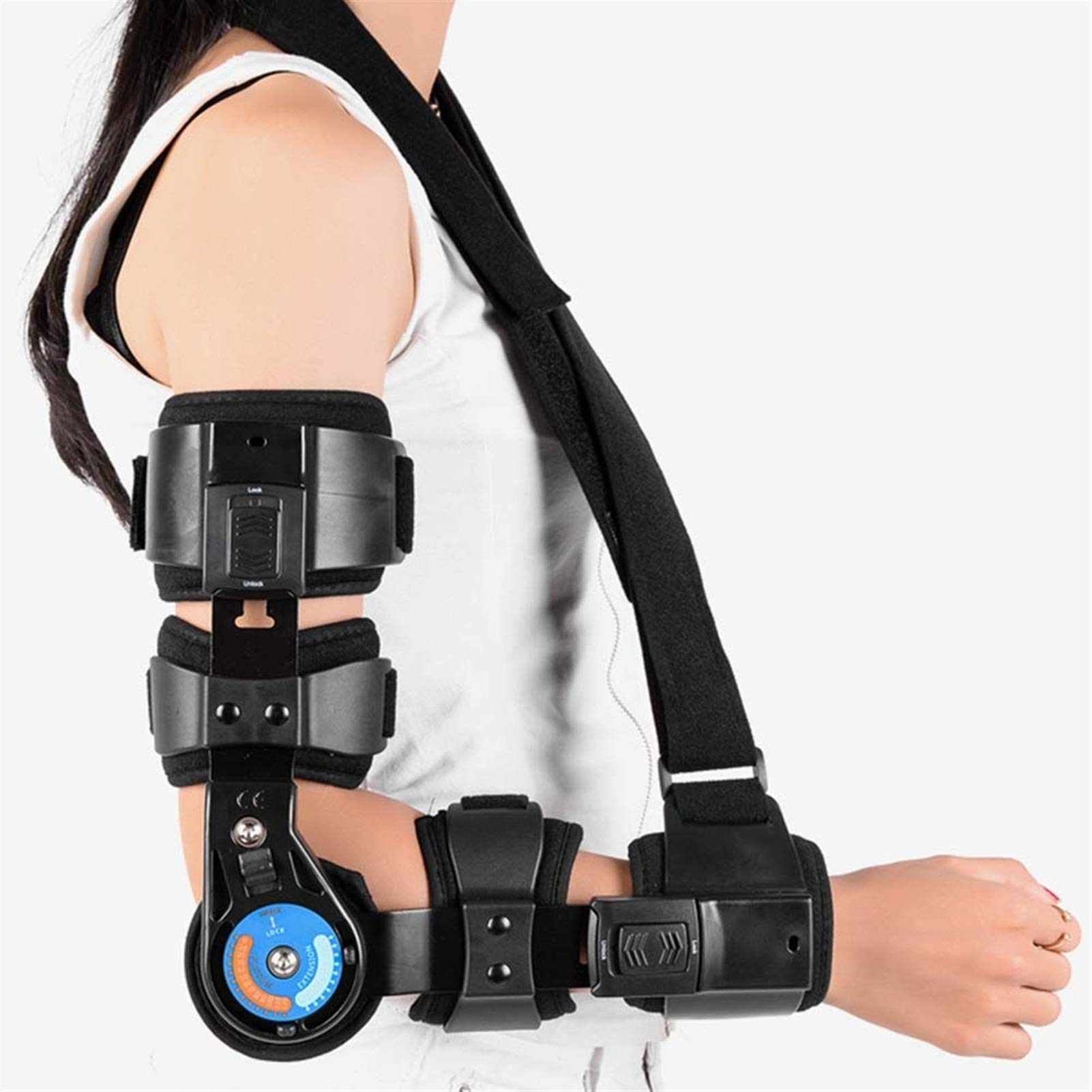 Codera Articulada Ajustable para Rehabilitación Postoperatoria De Fractura De Codo, Soporte para Recuperación De Lesiones De Brazo, Derecha O Izquierda, Izquierda
