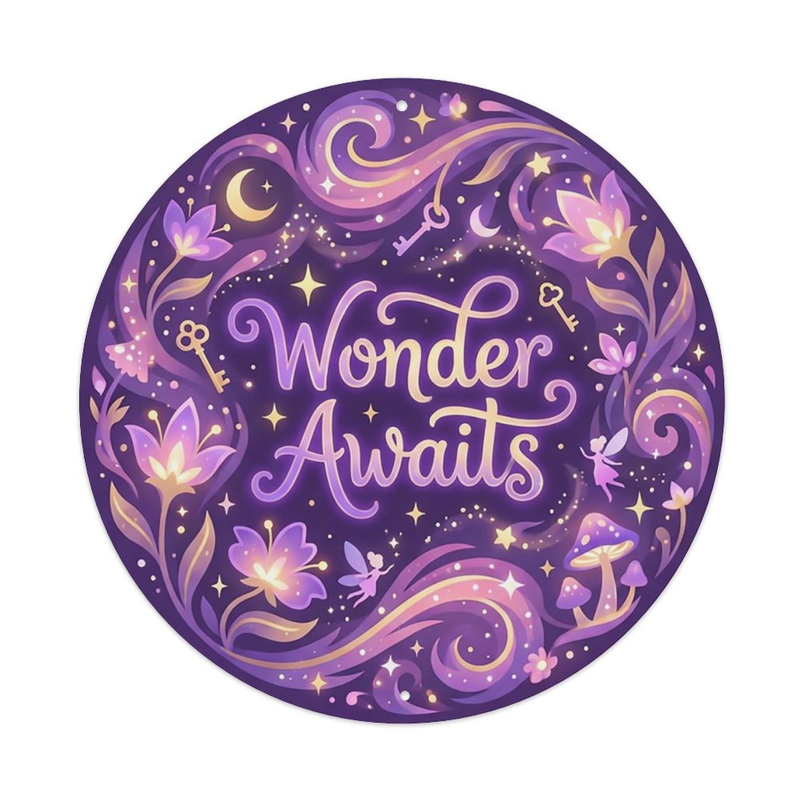 Whimsical She Shed Floral Wonder Awaits Metal Tin Sign
