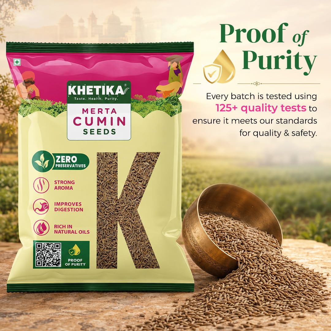 Khetika Jeera 100 gm, Jeera, Cumin Seeds 100gm, Whole Cumin Seeds, No Added Preservatives, Rich in Antioxidants, Hygienically Sealed, Naturale 3