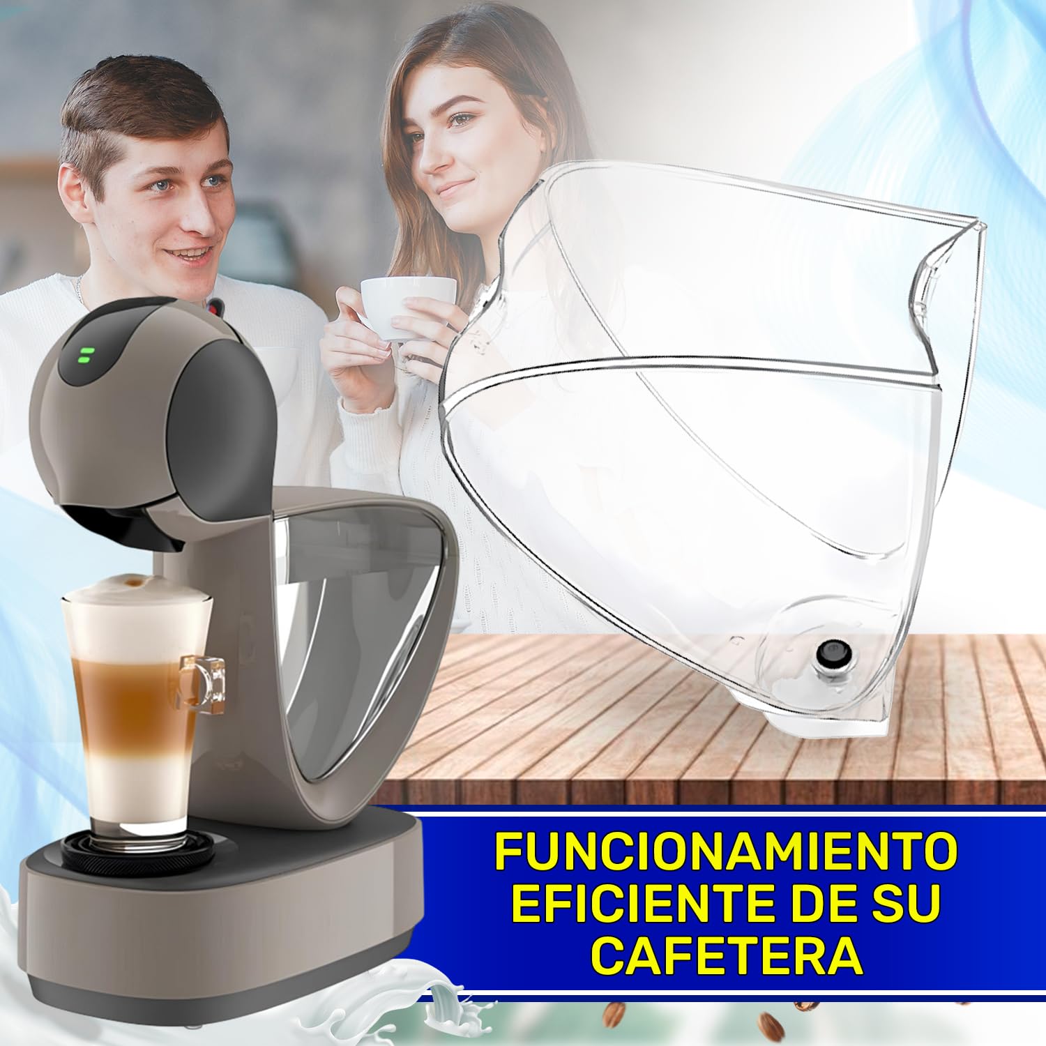 Cafetera Capsulas Contenedor de Agua WI1783 para Delonghi para Dolce Gusto | para Infinissima EDG 160 EDG 260 - Garantía de 10 Años - MONTERAL