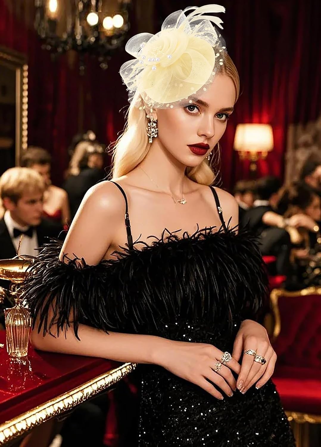 DRESHOW Fascinators Hats for Women Tea Party Hat Vintage Derby Pillbox Kentucky Hat Church Cocktail Headwear - Image 2