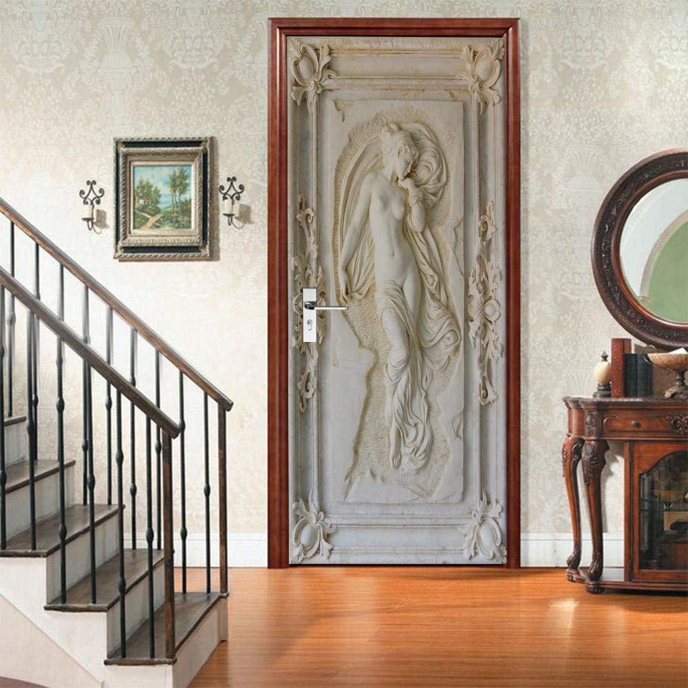 Sticker Porte Trompe L'Oeil 3D Vue Sur La Mer 83x204cm - Autocollant Amovible Imperméable