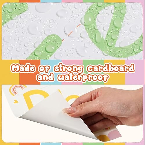 Miniatura 3 de Juego de 36 tablones de anuncios con números del alfabeto bohemio, tarjeta del alfabeto ABC y tarjeta de números del 0 al 9, decoración de pared