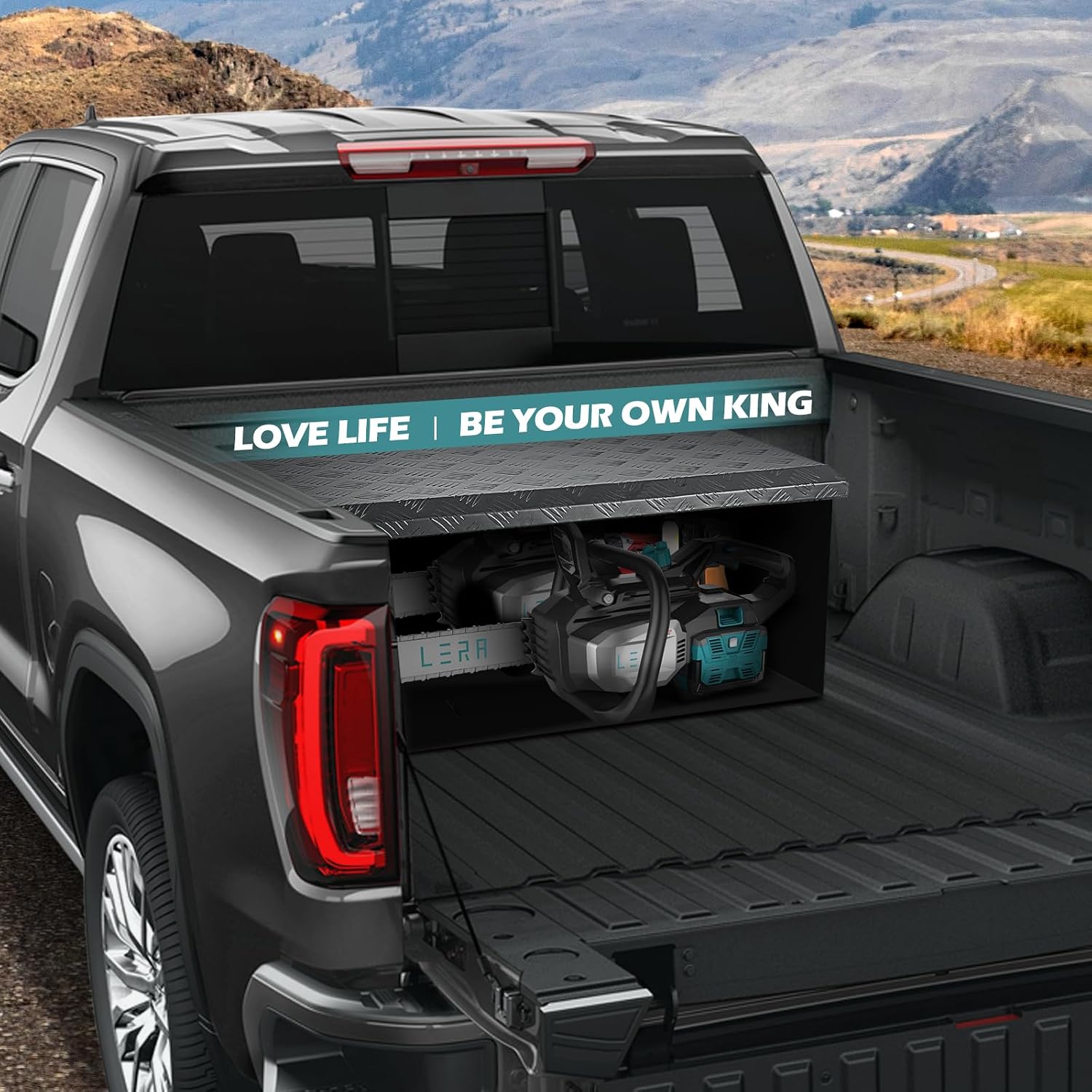 Upgraded Widest 30 Inch Aluminum Truck Tool Box With Side Handle And Lock key,Black Coating Truck Bed Storage Box With 2 Trays,30"LX15"Wx15"H General Tool Chest Box For Truck,Pickup,RV,All-Weather Use