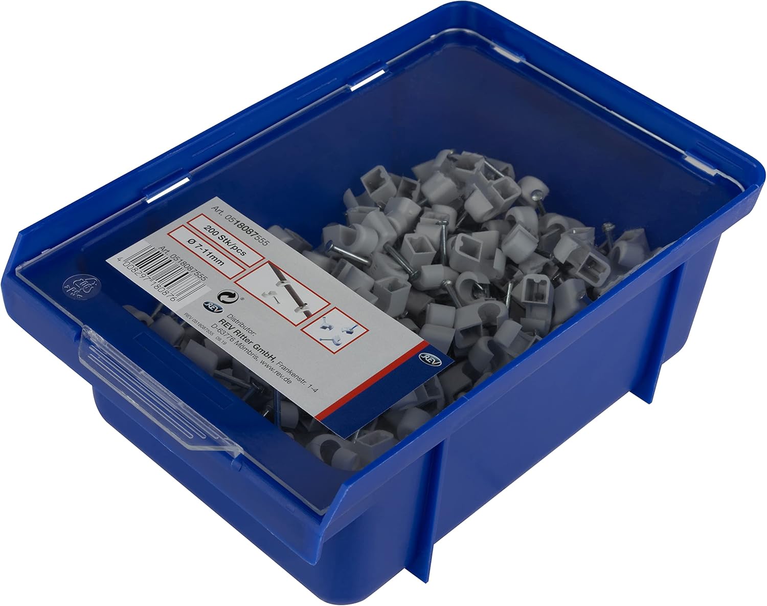 REV Ritter 0518087555 Express Clamp 7-11 mm Box of 200 Grey