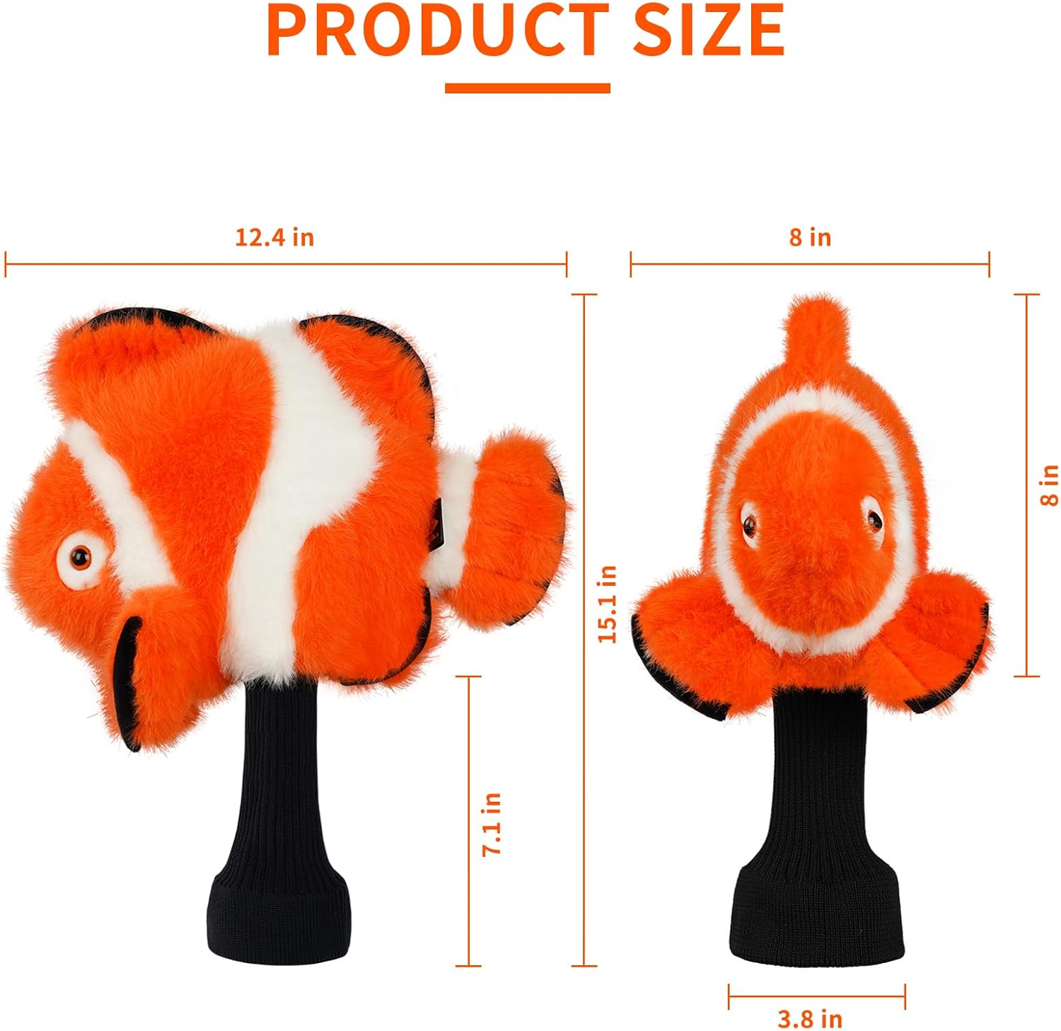 Golf Club Cover Driver Headcovers Funny Plush Animals Golf Headcover Driver Head Cover fits up to 460cc Driver Clube Head Golf Gift for Men Women Who Love Golf Also for Kids