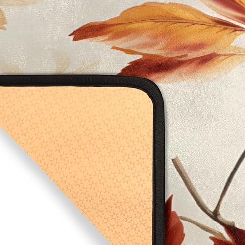 Miniatura 5 de Pardick Juego de 2 tapetes de baño, hojas de arce abstractas en forma de U, tapete de baño con tapete de baño, tapete de hojas místicas para baño