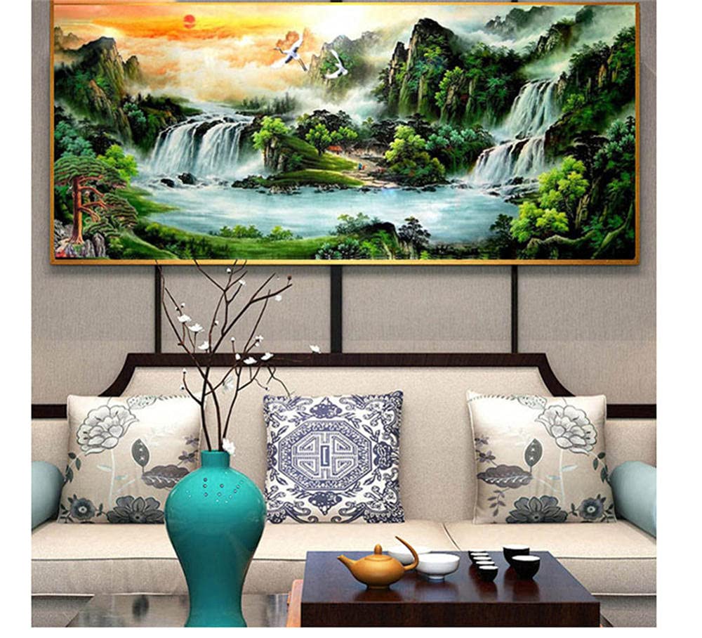 Peinture Diamant pour mur vide grand paysage naturel 5D DIY résistant et anti stress
