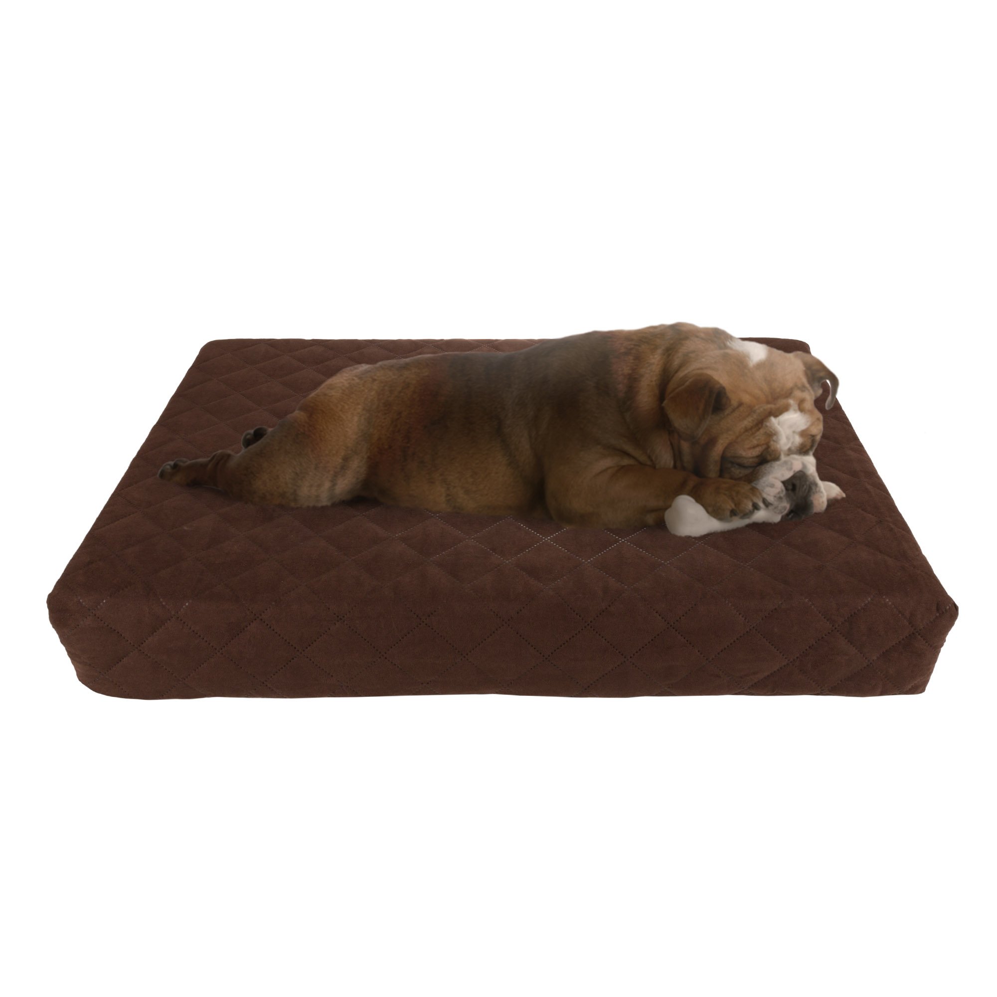 PETMAKER Cama Impermeable de Espuma viscoelástica para Mascotas, Cama para Perros para Interiores y Exteriores, con Parte Inferior Antideslizante Resistente al Agua y Funda extraíble Lavable, 30 x 21
