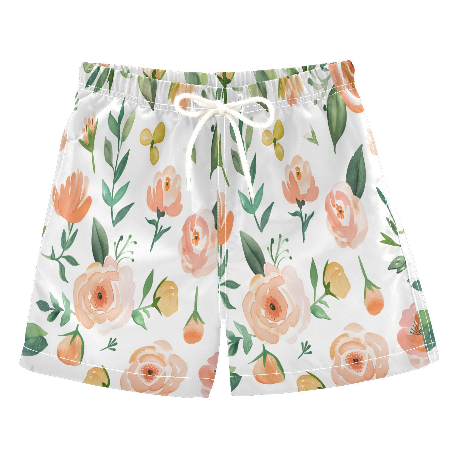 Boys Swim Trunks Toddler Swim Shorts Little Boys Swimwear Watercolor Floral Bathing Suit Swimsuit Multi