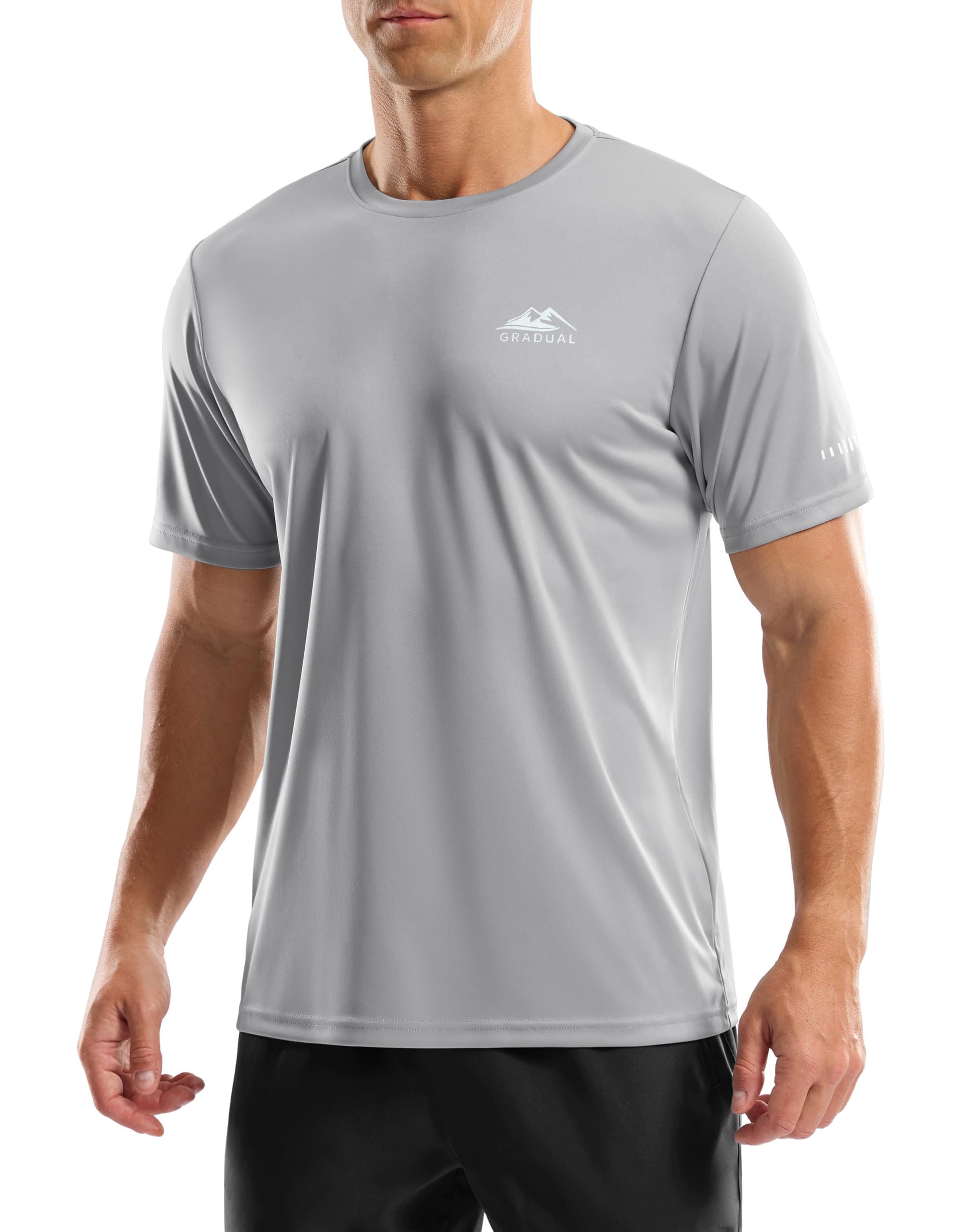 Men's UPF 50+ Sun Protection Swim Shirts Rash Guard Dry Fit Workout Tshirts