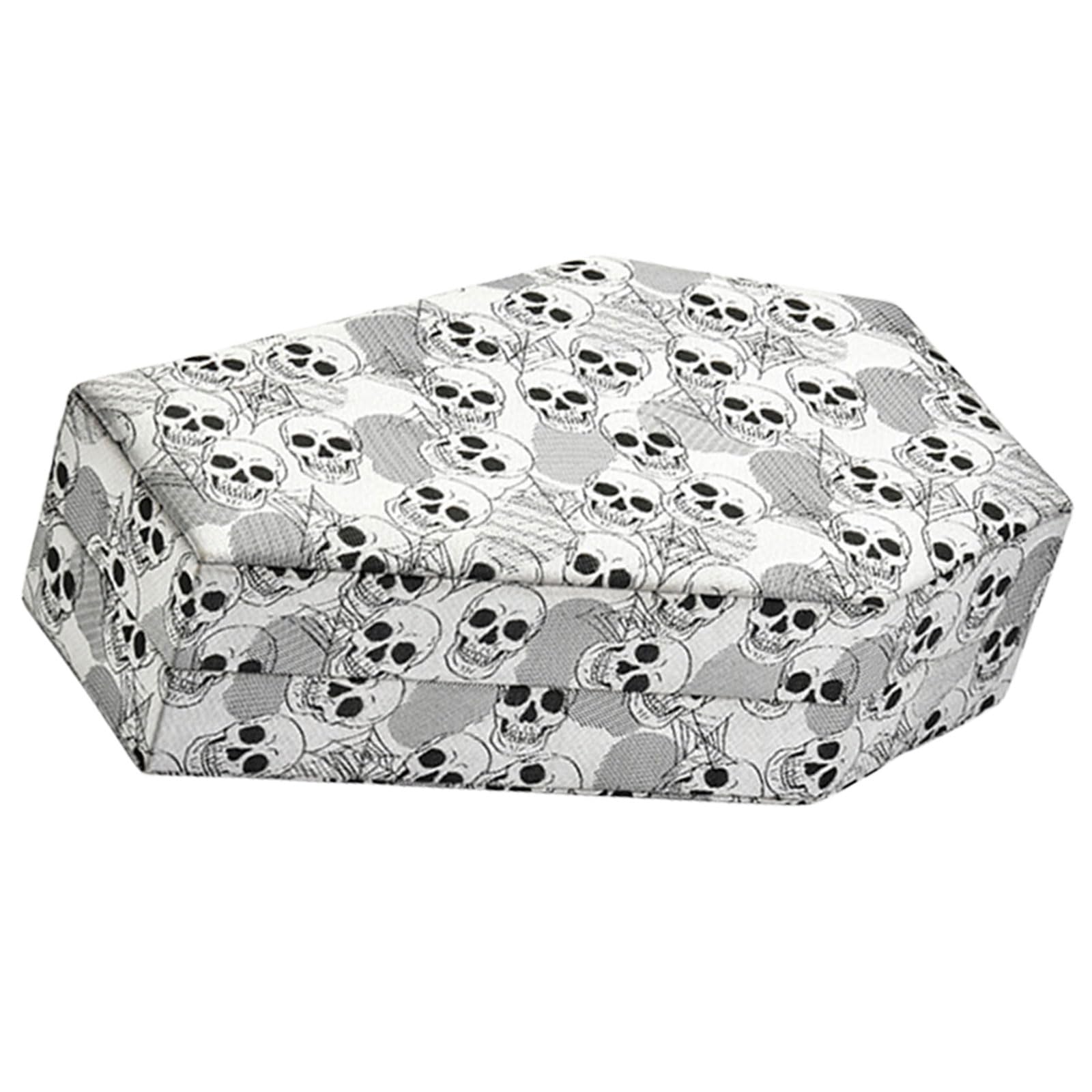 YPBEW Fashionable Jewelry Storage Box Halloween Coffin Shaped Case for Rings Velvets Lined Jewellery Organiser Accessory Storage Box
