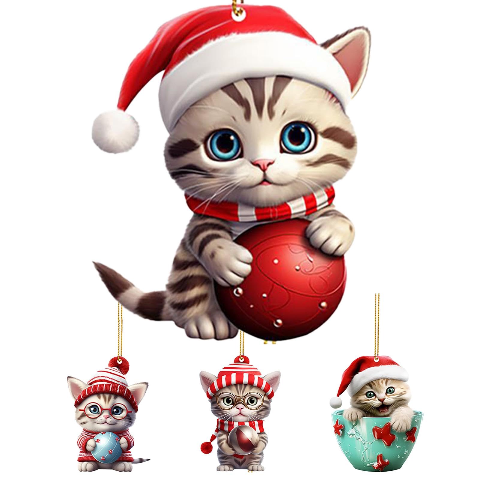 Amazon.co.jp: クリスマスツリーオーナメント 猫 | 2D アクリル 猫