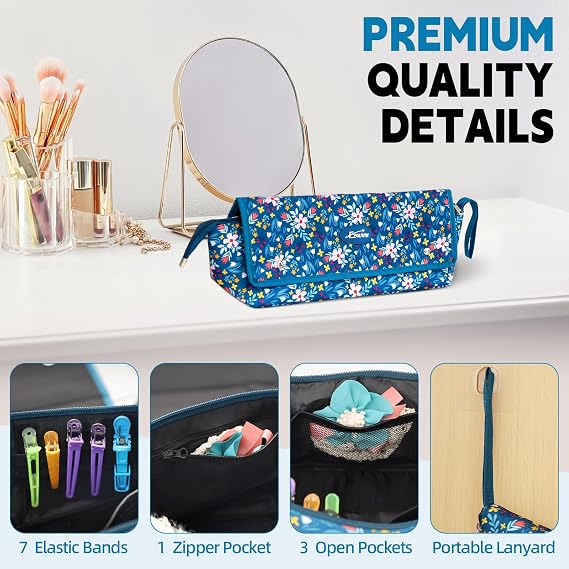 Hair Tools Travel Bag with Removable Heat Resistant Mat, Travel Hair Bags Organizer for Hot Tools, Portable Travel Carrying Case for Flat Irons, Straighteners, Curling Iron