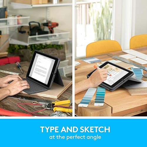 Miniatura 3 de Logitech Rugged Folio - Funda protectora para iPad (7ª, 8ª y 9ª generación) con conector inteligente, soporte, teclado duradero a prueba de