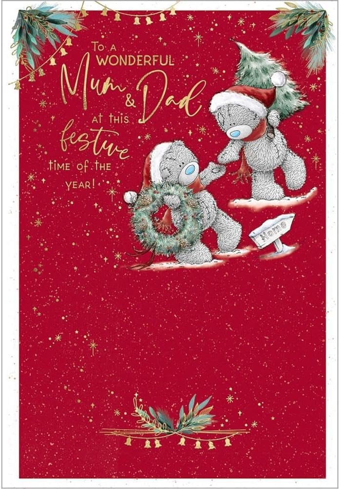 Me To You Bear Wonderful Mum & Dad Christmas Card