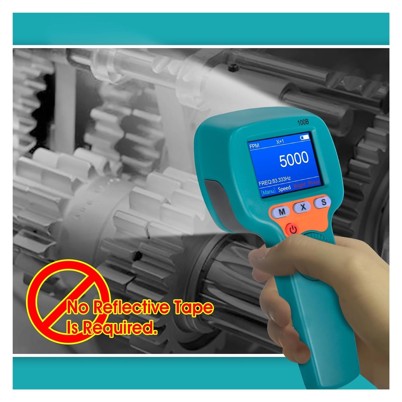 Tacómetro de luz estroboscópica, estroboscópico, medida sin contacto, velocidad de 60-999999 RPM/FPM con precisión del 0.001%, velocímetro de mano Posicionamiento preciso