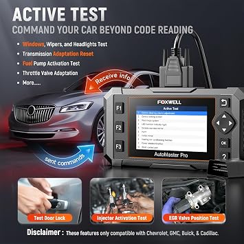 FOXWELL NT510 Pro fit for GM, 2-in-1 OBD2 Scanner & 12V Battery Tester