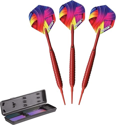 Miniatura 6 de Elkadart Dardos de punta suave neón con estuche de almacenamientoviaje, 0.63oz