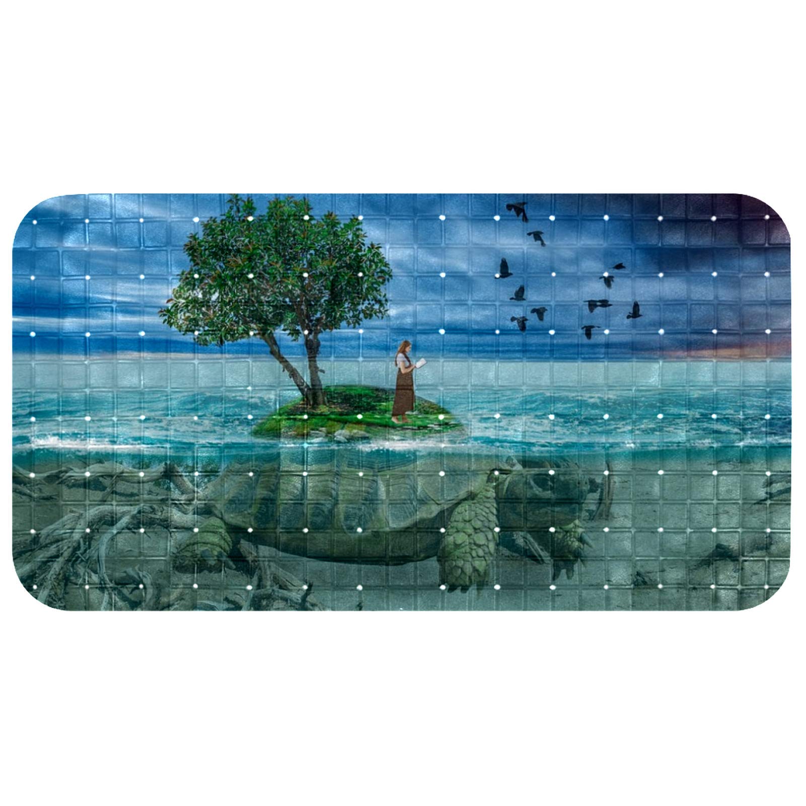 Tapis de bain antidérapant bébés avec ventouses de sécurité 37 x 68 cm
