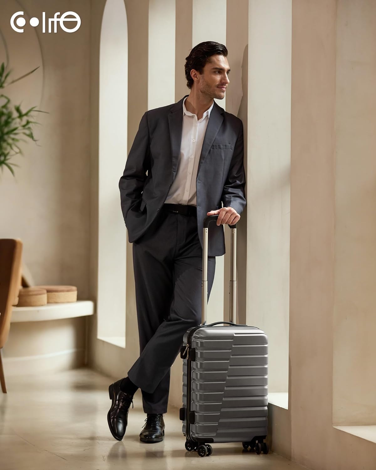 Coolife Carry On Luggage Airline Approved with Spinner Wheels, Hard Shell Suitcase TSA Lock Lightweight Travel Luggage 20-inch,Gray - Image 7