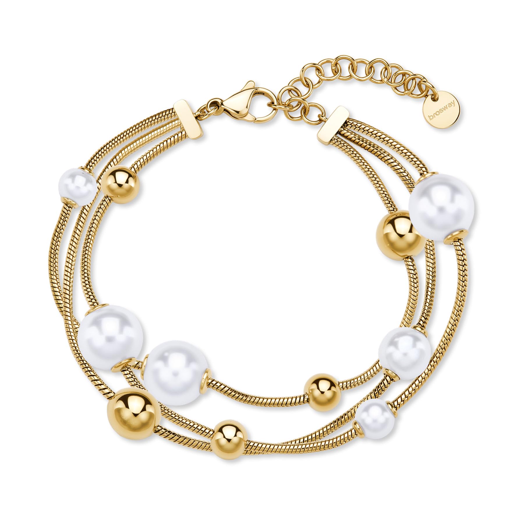 Brosway Bracciale Donna in Acciaio | Bracciale Con Perle | Collezione Perfect - BPC59
