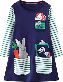 Sponsored You’re seeing this ad based on the product’s relevance to your search query.Learn more about this advertisement Beilei Creations Girl’s Jersey Dress, Cotton, Cartoon, Embroidered, Casual, Size 18/24 Months to 10/11 Years