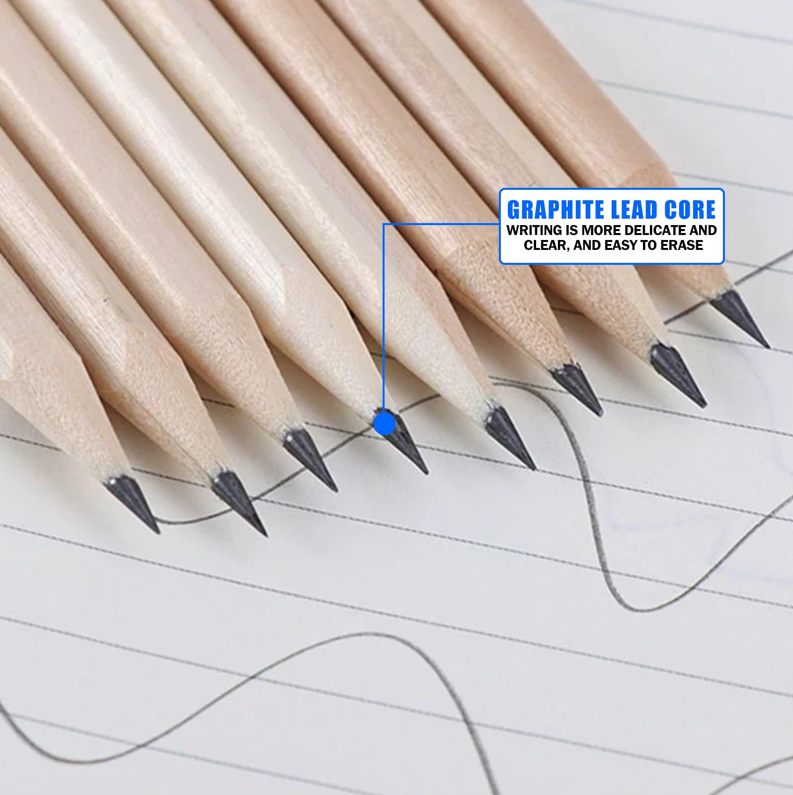 200 Matite HB in Legno Naturale 17,7 cm x 0,7 cm per Bambini e Studenti - Set Matite Grafite per Forniture Scolastiche (Rotonde)