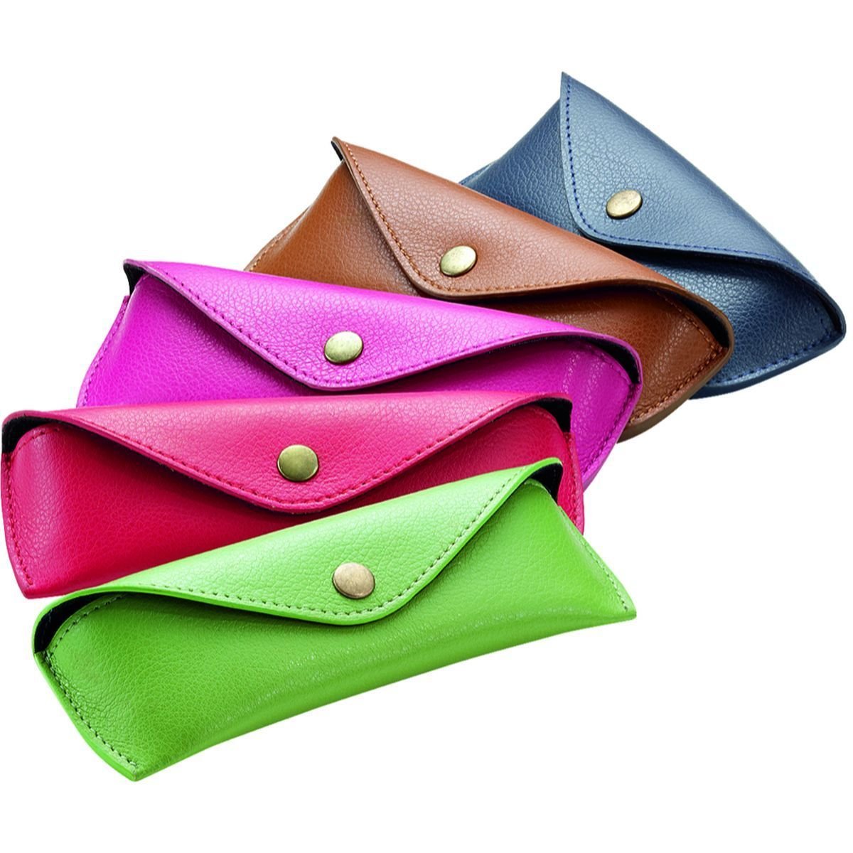 Alassio Okulary - etui z prawdziwej skóry, małe, ok. 16 x 5,5 x 3 cm organizer kieszonkowy, 16 cm, różowe