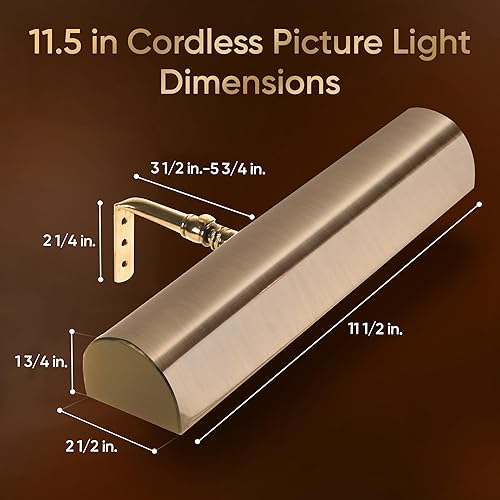 Miniatura 5 de Concept 102L Luz LED a control remoto inalámbrica, 11 12 in, latón envejecido con todos de plata