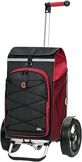 Andersen Carrello portaspesa Tura aluminio Pieghevole con Ruote con Cuscinetto a Sfere Ø 29 cm e 74 Litri Borsa Fado 2.0 con Scomparto Termico Rosso