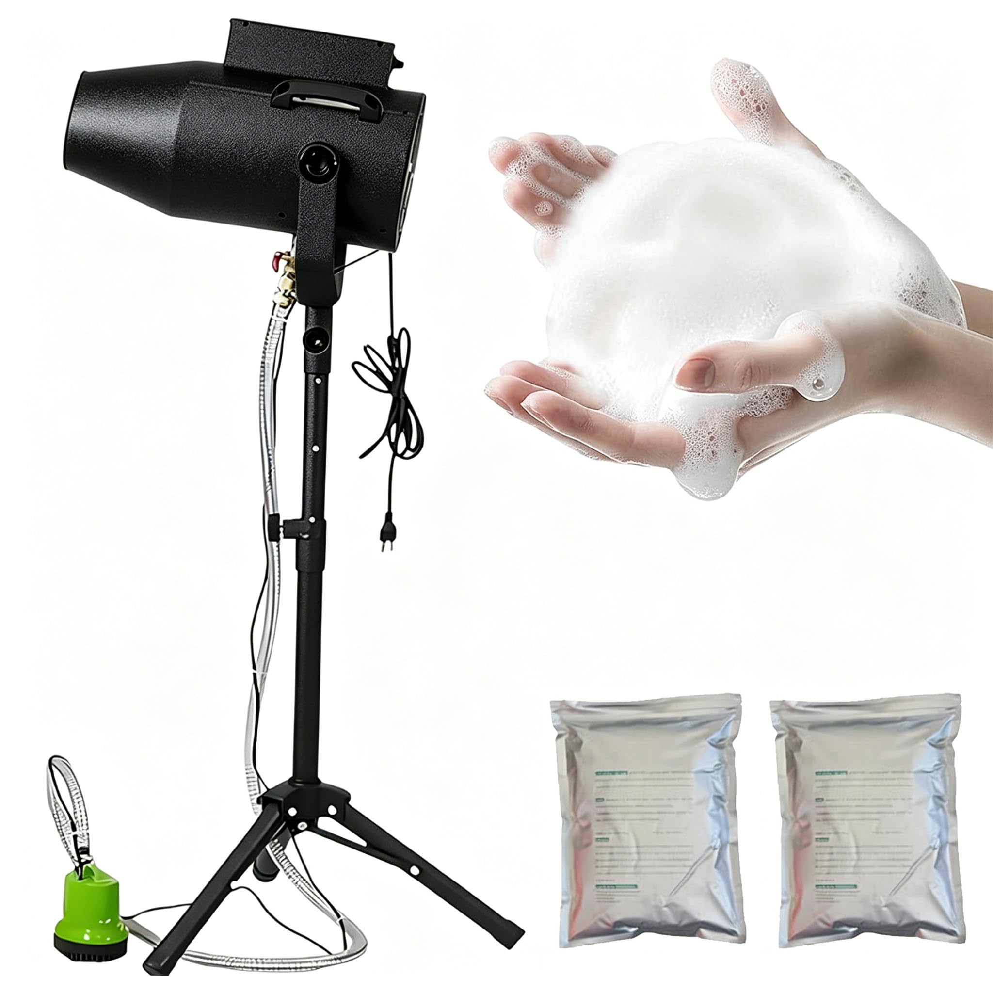 Eastnmythet 1000W Party Foam Machine, Summer Pool Water Foam Cannon for Backyard Outdoor Events Birthdays Celebrations, 6-10m Distance Black