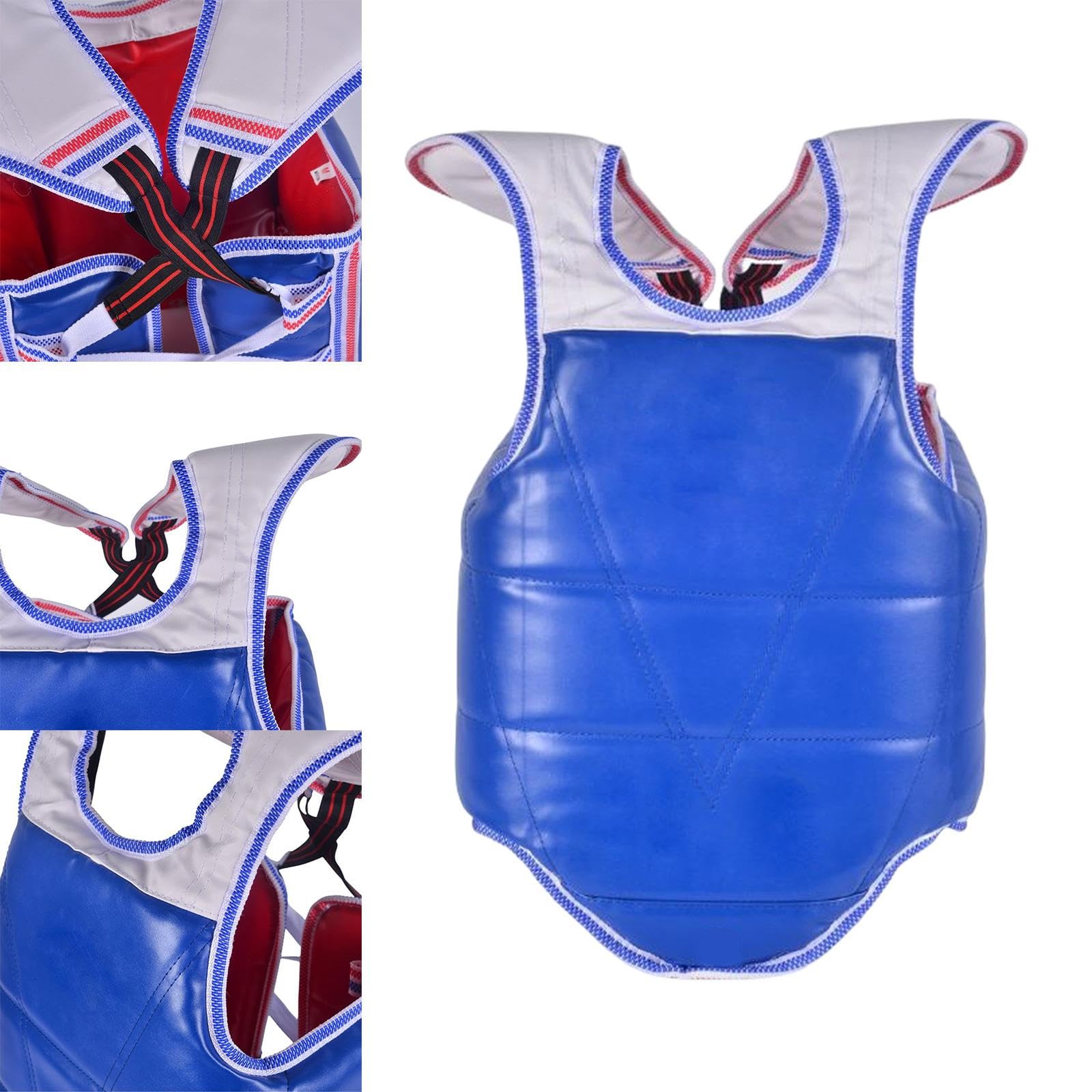 Protector de Pecho Reversible, Equipo de Pecho para Karate, MMA, cómodo Boxeo, Protector Abdominal, Chaleco Protector para Artes Marciales