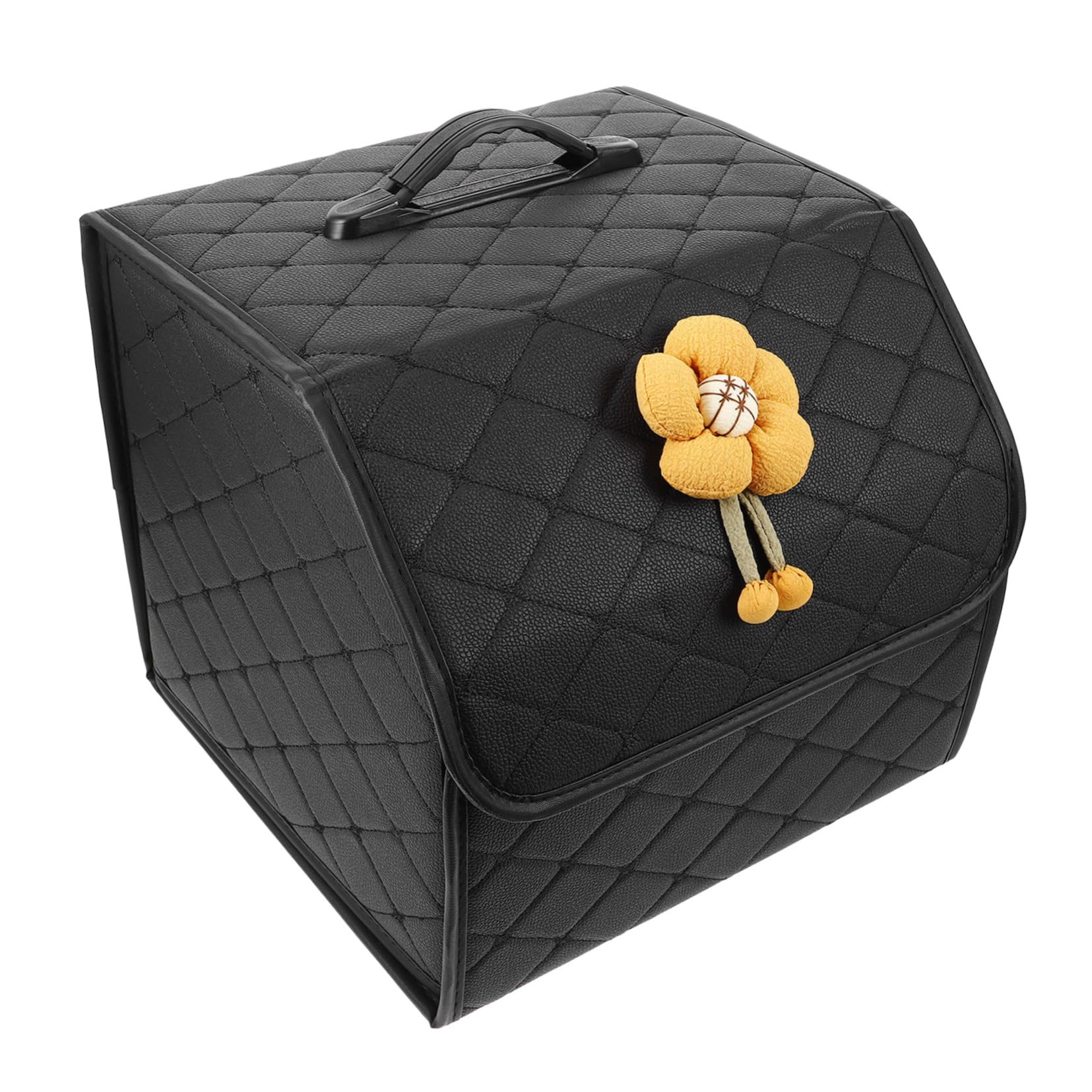 Organisateur de Coffre pour Voiture en Similicuir Noir Grosse Capacité | Rangement Facile à Organiser, Entretien Simple, Style Adorable et Charmant