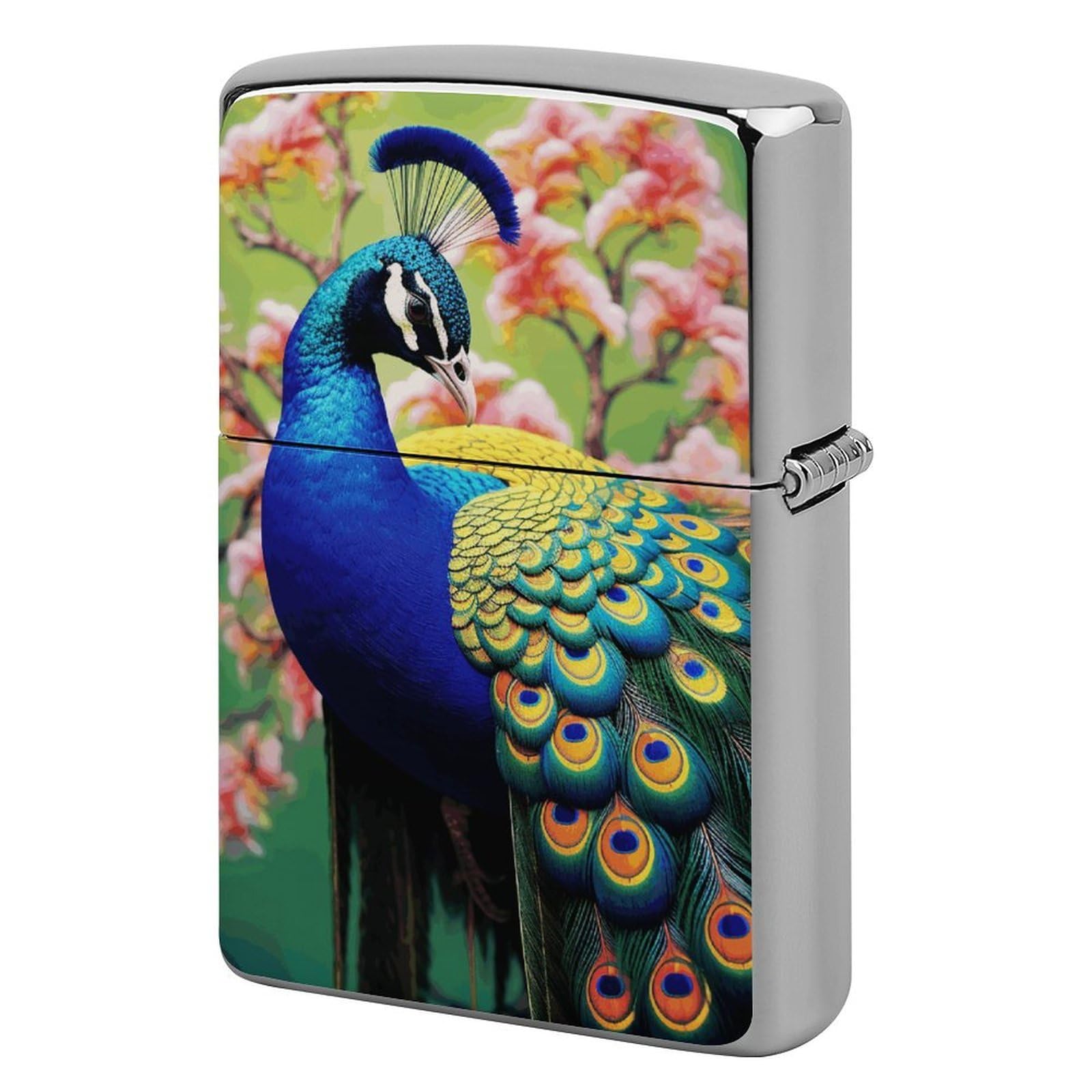 Peacock Lighter Case Vintage Metal Lighter Cover Reusable Lighter Protective Sleeve Unique Design Personalized Lighter Sleeve Holder Against Dust and Scratches