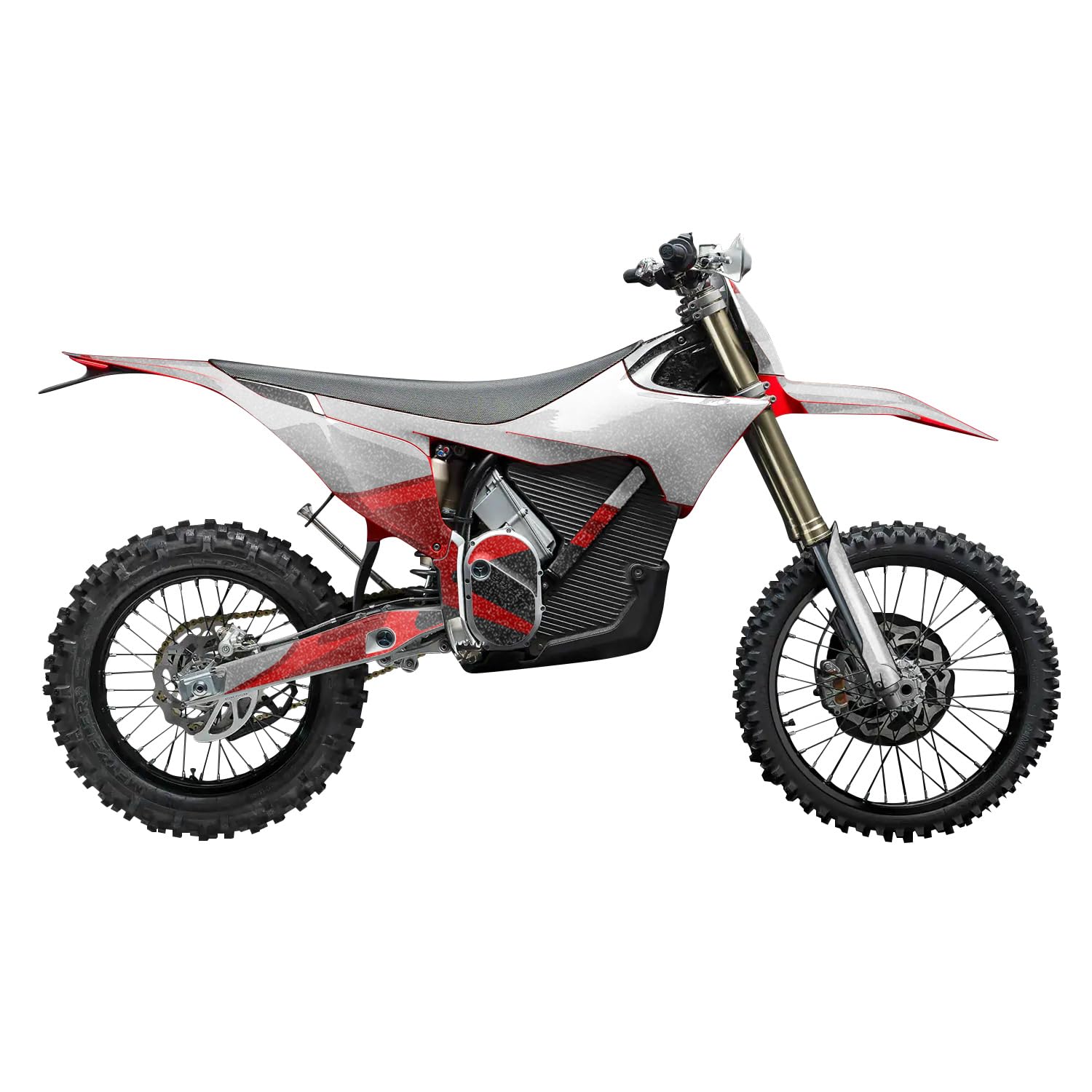 Glossy Glitter Stark Varg MX 2023-2025 Graphics Kit Wrap - Red Divide - Varg MX Skin - Premium 3M Vinyl Protective Wrap Decal Cover - Easy to Apply | Crafted in The USA by MightySkins