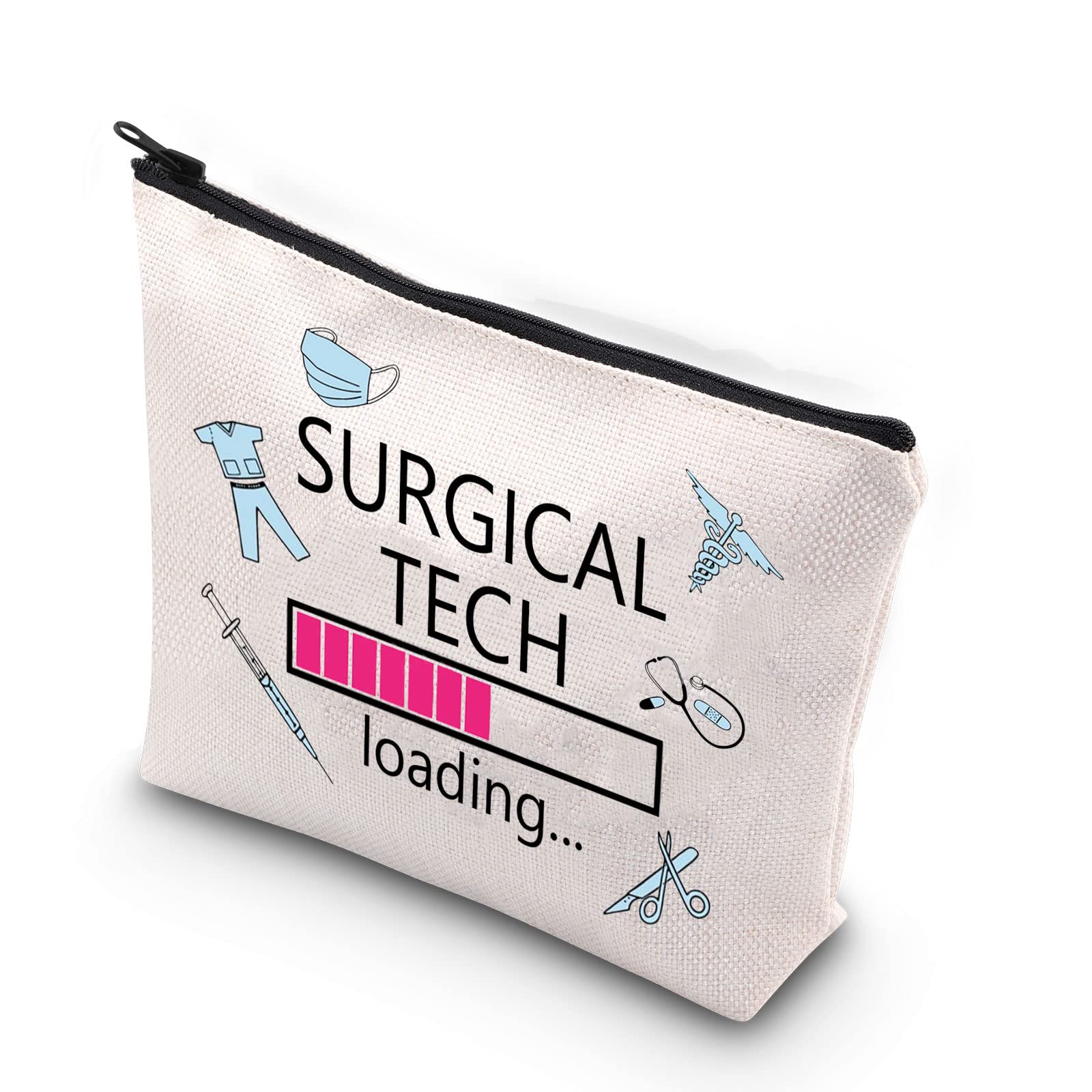 XYANFA surgical tech makeup bag surgical tech student supplies future surgical technologist Surgical Tech LOADING zipper pouch, Surgical Tech LOADING, Fashion