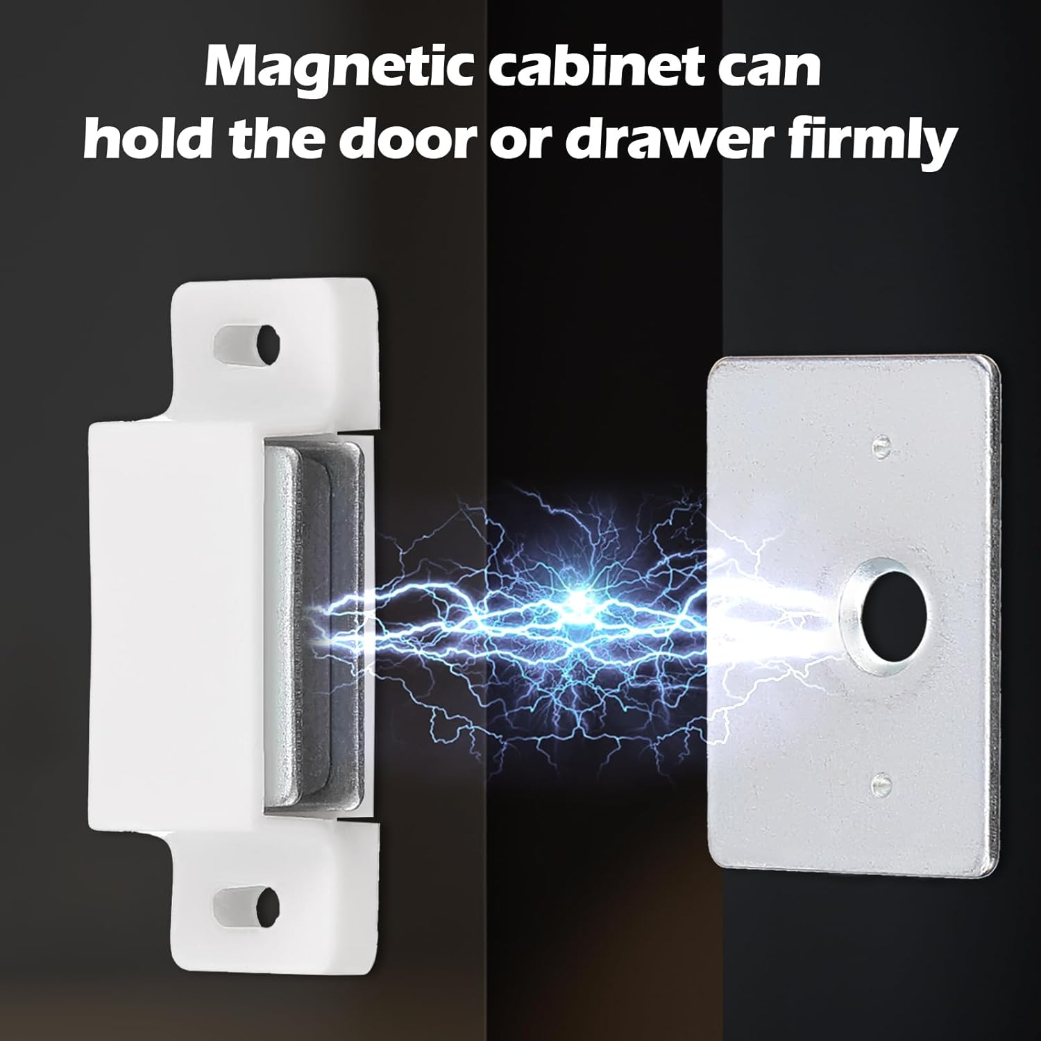Moxweyeni 24 Pack Cabinet Magnets Magnetic Door Catch 15lb Single Zinc Cabinet Magnets Catch with Strong Magnetic for Kitchen Closures Cupboard Wardrobe Closet Drawer Latch Door Closer (White)