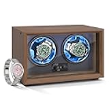 CAJESA Ultra Quiet Watch Winder for Automatic Watches, Safe Bedroom Double Watch Winder with Near 0dB Motor & Stable DC Adapter for Watch Collection
