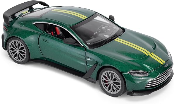 Aston Martin Vantage V12 124 Scale Die-Cast Model Car - Green | Detailed Collectors Edition Diecast | Official Licensed Product