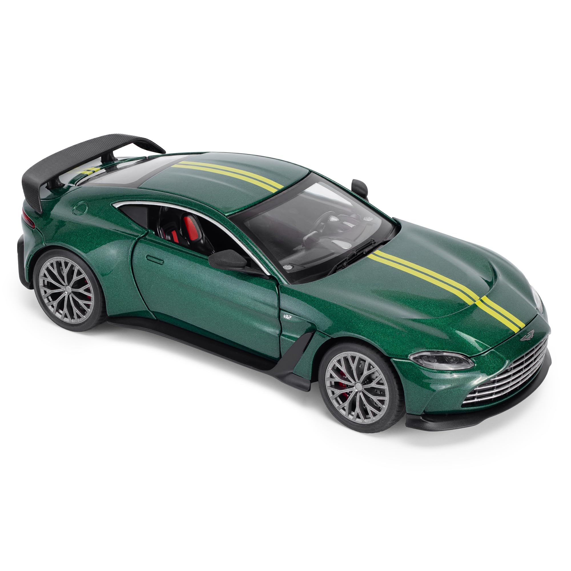Aston Martin Vantage V12 1:24 Scale Die-Cast Model Car - Green | Detailed Collectors Edition Diecast | Official Licensed Product
