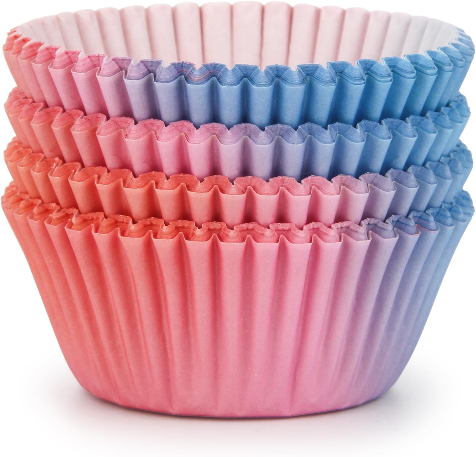 Spesh 100 Pcs Cupcake Cases for Baking, Pastel Paper Cupcake Baking Cups Standard Size Muffin Liners for Birthday Parties Baby Shower(Pink + Blue)