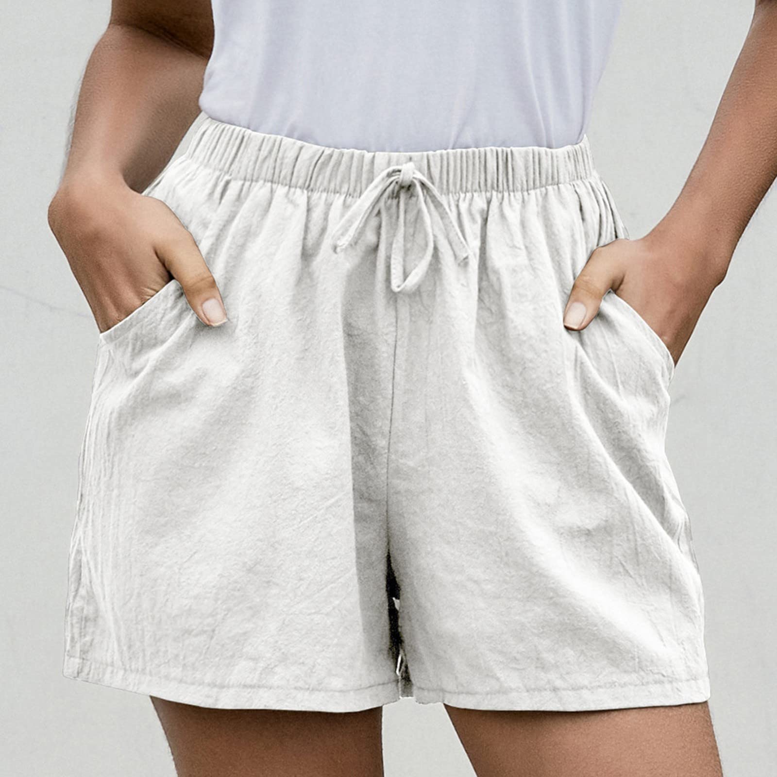 XUNRYAN Shorts for Women Sexy Casual Cute Hippie Pants Lounge Pants Women Casual Loose Short Fashion Wide Leg Short Pants Comfy House Wear Comfy Yoga Clothes Ladies Trendy Short Shorts White