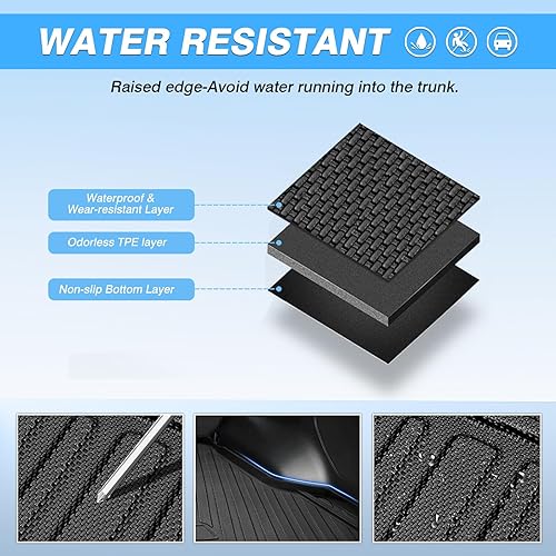 Vista 42 de Powerty Alfombrilla de maletero para Honda Pilot 2016-2021 2022, alfombrillas de carga TPE para todo tipo de clima, forro de carga para asiento