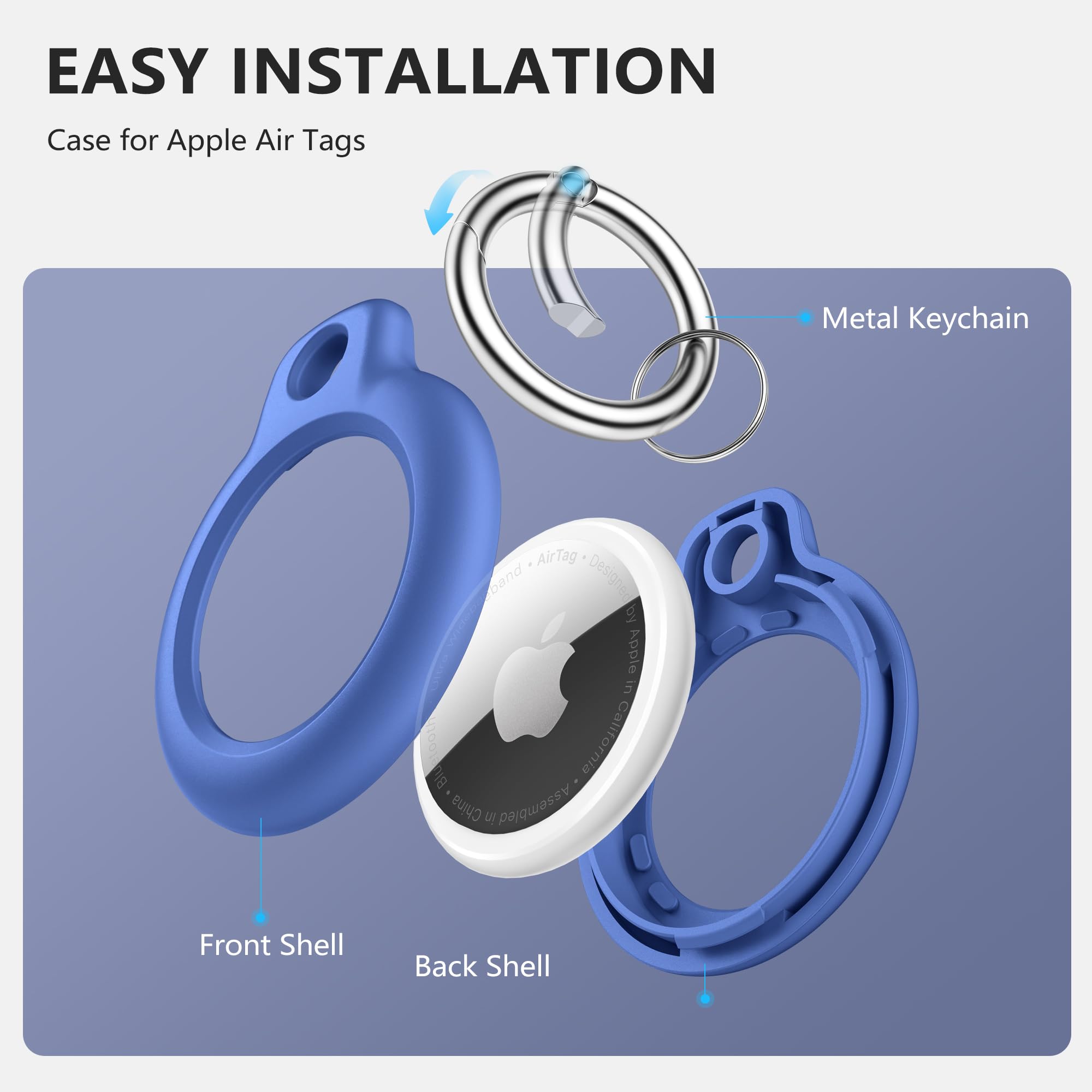 Epova 4 Pack Cases Compatible with Airtag Keyring with Keychain - Image 3
