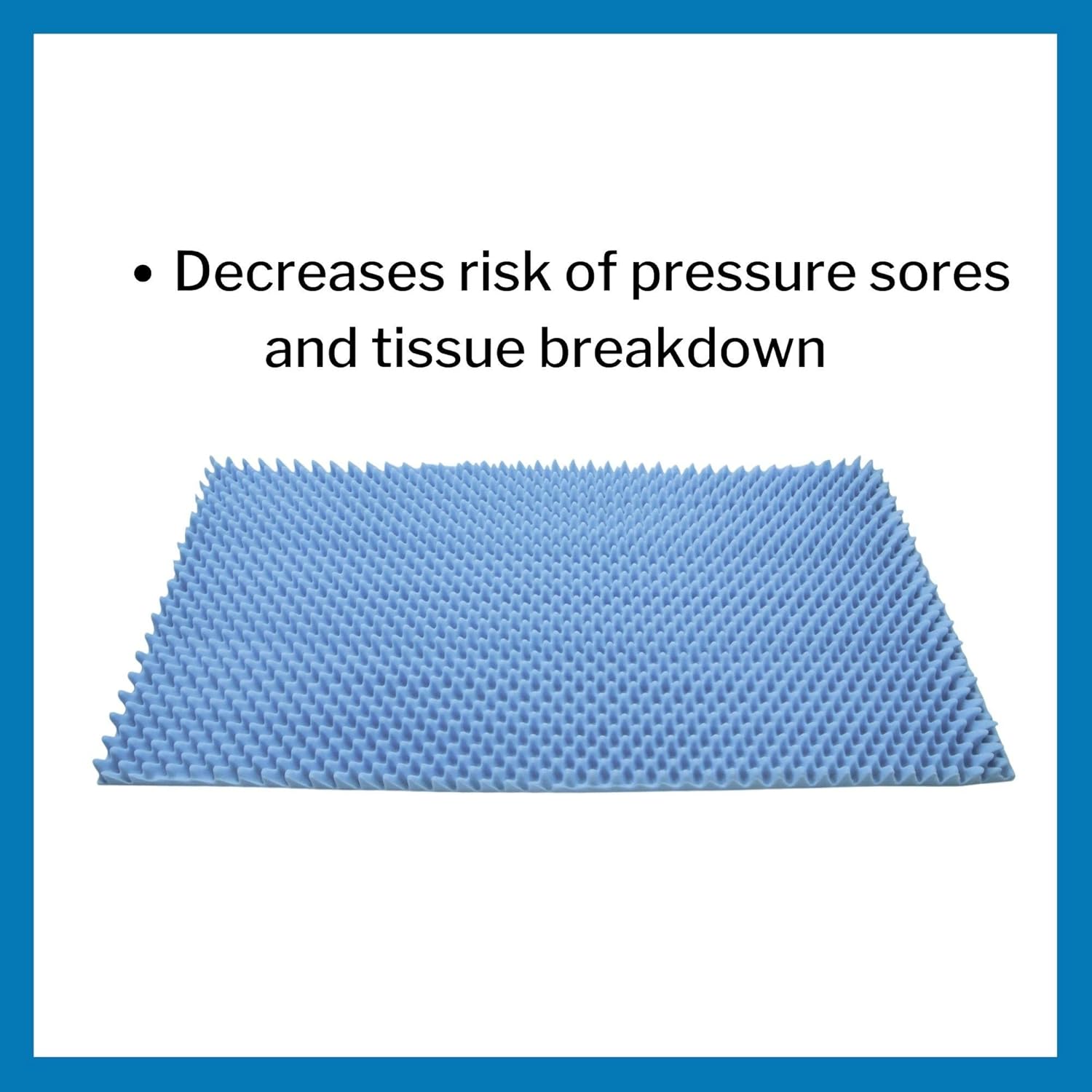 McKesson Mattress Overlay - Convoluted Foam Decubitus Care Pad, Mattress Topper for Ulcers, Pressure Sores, Bedsores - 72 in x 33 in x 4 in, 1 Count Blue